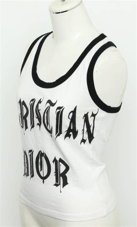 black and white christian dior shirt|Christian Dior tank top.